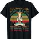 Scorpio Girl T-shirt for Yoga Black Women Birthday Gifts T-Shirt, S