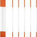 Anley 20 Pack 48" Reflective Driveway Markers, Snow Stakes with Fiberglass Pole & Hammer Cap - 4 Ft High Visibility Safety Markers Reflective Strip for Snow Plowing and Landscape (1/4" Dia, Orange)