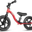 KRIDDO Toddler Balance Bike 2 Year Old, Age 24 Months to 5 Years Old, Early Learning Interactive Push Bicycle with Steady Balancing, Gift Bike for 2-5 Boys Girls, Red