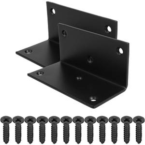 Steel L Right Angle Bracket 4" x 2" Metal Joint - Corner Brace for Wood Shelves, Furniture, Cabinet, Thickness 3mm, Max Load 132LB - 2PCS