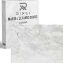 Kitchen Marble Stone Cutting Board - Marble Cutting & Charcuterie Board of 16 x 12 x 0.6 Inches, Non Slip Scratch Resistant Pastry Tray, Rectangular Serving & Chopping Slab for Countertop - White