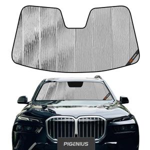 Pigenius Windshield Sun Shade for BMW X7 (G07) 2023-2026 Alpina XB7,Fits xDrive40i M60i & Alpina XB7,Reversible Silver/Black