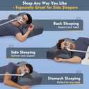 Adjustable CPAP Pillow for Side & Back Sleepers Reduce Mask Air Leaks & Pressure, Cervical Memory Foam Neck Support with 2cm Removable Insert, Cooling Washable Cover Fits Full Face & Nasal Masks