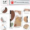 EYROZILL Cute 3 Ring Binders 1 Inch, Binder with Dividers and Clipboard on Front, 8.5" x 11" for Appointment RecordPrescription Tracking, Lesson Plan (Brown Impression)