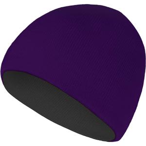 Rosoz Reversible Unisex Knitted Winter Beanie Skull Cuffed Warm Soft Hat for Men and Women Ski Watch Cap (Black/Deep Purple)