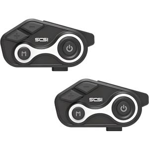 Motorcycle Bluetooth Intercom 1000m 2 Riders Motorbike Helmet Communication System Headset Universal Wireless Interphone (Waterproof/Handsfree/Stereo Music/GPS/2 Pack)