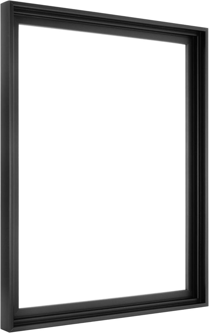 MCS Canvas Float Frames 16x20 Frame, Black Frame for Finished Canvases, Vertical & Horizontal Wall Hanging Large with Adhesive for Canvas Paintings (1-Pack)