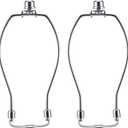 7 Inch Nickel Lamp Harp Holder with Finial and Detachable Saddle Base, Light Duty, Saangseon Set of 2 DIY Lighting Accessories Horn Frame Lamp Shade Brackets