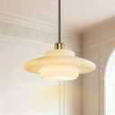 Pendant Lights Kitchen Island: Mid-Century Modern Hanging Light Fixture Entryway - Glass Pendant Lamp Dining Room (Black Rod)