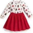 Monica + Andy Girls Organic Long Sleeve Tulle Dress (10 Years, Cookie Sheet)