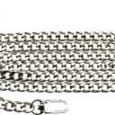 HAHIYO Purse Chain Strap 39.4 inches Bright Silver for Shoulder Cross Body Sling Purse Handbag Clutch Replacement Comfortable Flat 0.4' Wide Enough 2.4mm Extra Thick Metal 1 Pack