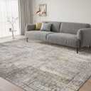 5 x 7 Area Rugs for Living Room, Machine Washable Non Slip Rug Ultra Soft Low Pile Indoor Carpet Modern Abstract Rugs for Bedroom Office Room Dining Room Beside, Beige
