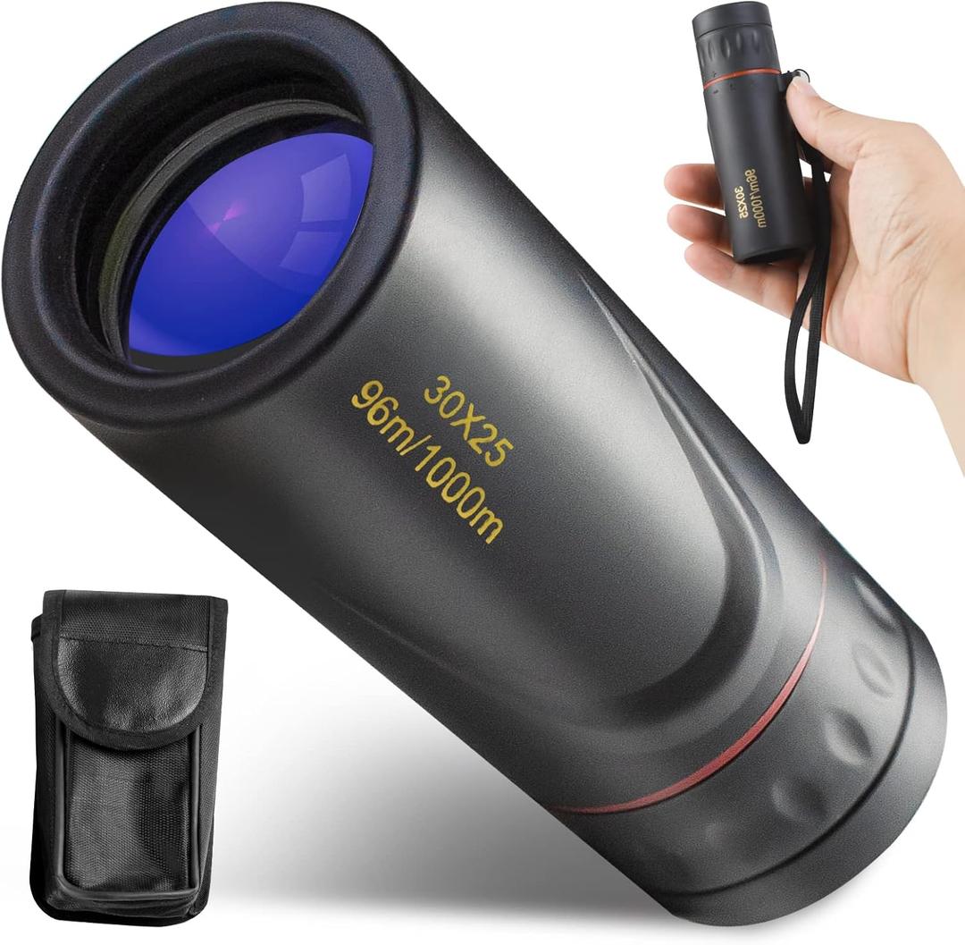 Mini Monocular Telescope, Upgrade 30 x 25 HD Monoculars for Adults High Powered, Be Used for Stargazing, Hunting, Black