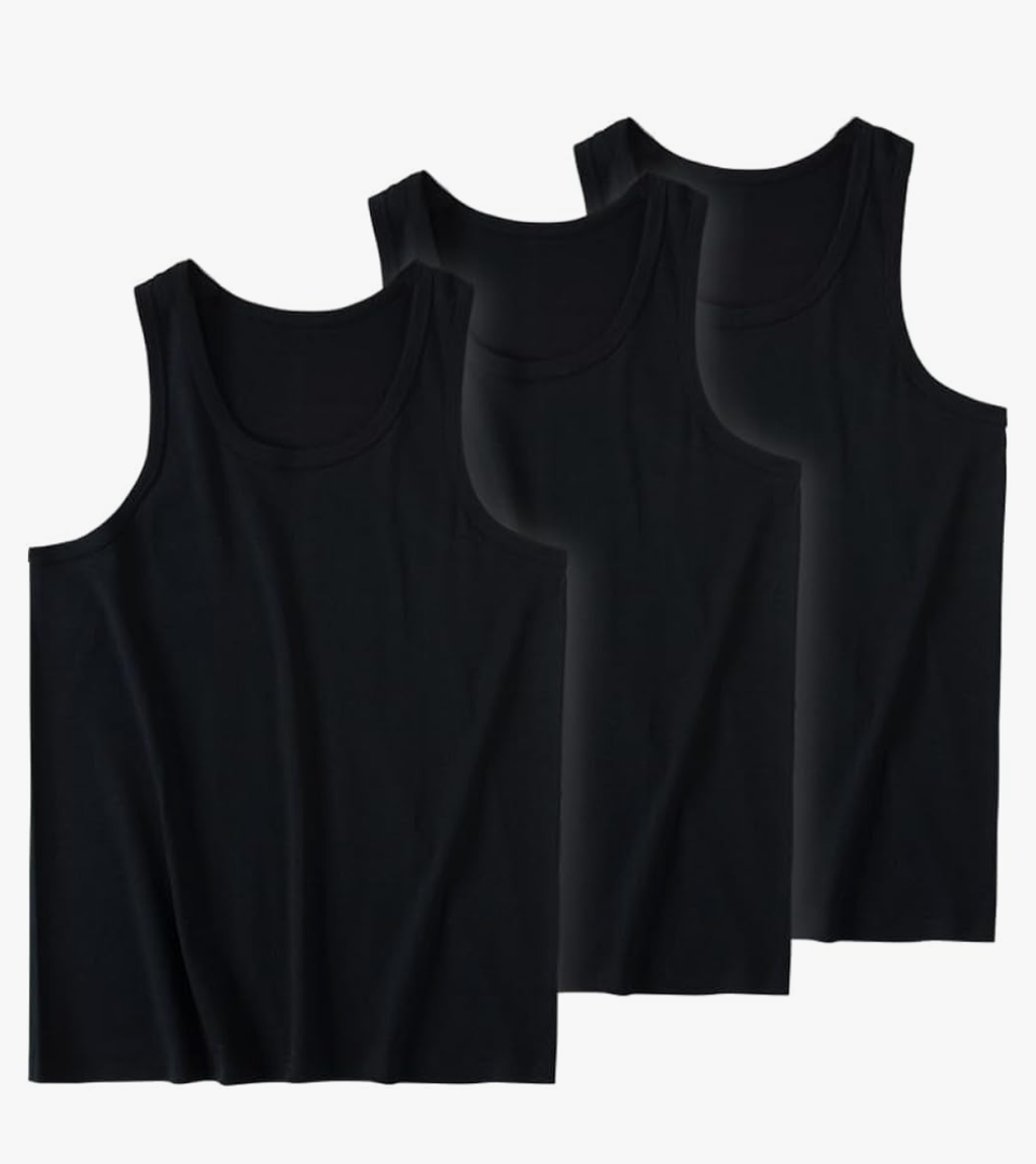 3packs Plus Size Mens 100% Cotton Shirt Vest Tank Tops Undershirts Breathable Sleeveless XL