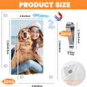 4 x 2Pcs Car Acrylic Magnetic Personalized Photo Holder Car Accessories Car Visor Photo Clip, Car Visor Picture Frame, Suitable for Adding Family or Personal Photos