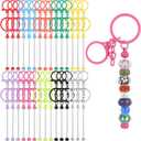 30 Pcs Beadable Keychain Bars, Bead Keychain Colorful Metal DIY Multicolor Keychains Bars Keychains Accessories DIY Supplies for Crafts Jewelry Making