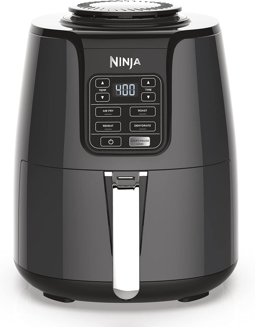 Ninja Air Fryer | 4 QT Capacity | 4-in-1 Roast, Crisp, Roast, Reheats, & Dehydrates | Dishwasher Safe Parts | 105F-400F | Includes 20 Easy & Healthy Recipes | 1550 watt | Grey | AF101