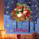 Christmas Window Clings 1 Sheet Merry Christmas Window Stickers with Ornament Mistletoe Pine Cone Designs Xmas Bouquet Windows Decals for Glass Winter Holiday Decor Party Supplies