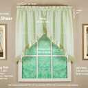 Today's Curtain, Silhouette Stripe Sheer Swag 38", Sage, 60" W x 38" L