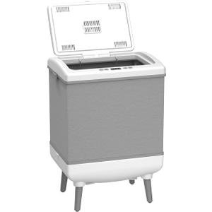 Towel Warmer Bucket, 35L Towel Heater with Fast Heating & Drying Modes, Foldable Design, Removable Hanging Hooks, Overheat Protection, Fits 3 Large Towels or 2 Robes for Bathroom or SPA (Gray)