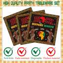 Black History Month Decorations - 96 Pcs Disposable Paper Dessert Plates Napkins Forks Tableware Decor Set BHM African American Party Supplies for Juneteenth Freedom Day Serves 24 Guests