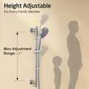 KES Adjustable Shower Head with Slide Bar, 5-Function Handheld Sliding Shower Head with Extra Long Hose Wall Mount Brushed Finish, F204-BS-C1