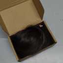 Flufymooz 28 Inch Ponytail Extension, Versatile Elastic Band Ponytail Extension for Women, Long Straight Synthetic Ponytail Daily Hair Black Brown