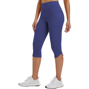 baleaf Womens 17" High Waisted Capri Leggings with Pockets Tummy Control Yoga Gym Capris Pants, L