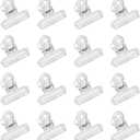 Yueton 24pcs Plastic Bulldog Clips, Utility Paper Clips, Hinge Clips for Home, Office Use (Clear)