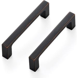 Ravinte 30 Pack Solid 3-1/2 Inch Kitchen Square Cabinet Handles Oil-Rubbed Bronze Cabinet Pulls Drawer Pulls Kitchen Cabinet Hardware Kitchen Handles