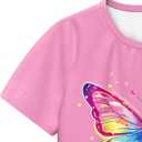 LQSZ Girls Outfit Summer Party Dress T-Shirt Skirts With Bag 3-Piece Set Back to School TuTu for Toddler Kids 4-12Years (Pink)