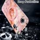 for iPhone Air Case/iPhone 17 Air Case,[Compatible with MagSafe][Magnetic Invisible Ring Stand],Shockproof Protective Slim Women Girl Cover for Apple iPhone 17 Air6.5 inch,Pink Gold Marble