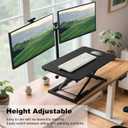 Height Adjustable Standing Desk Converter,Keyboard Riser for Stand Up Desk Riser,Computer Keyboard Stand for Desktop,Computer Workstations Home Office Portable Table Black Size 23.6 Inch