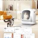 MeoWant Automatic Cat Litter Box, Large Opening Self Cleaning Litter Box with Safety Protection for Multiple Cats, App Control, Odor-Free, 75L Space, Yellow