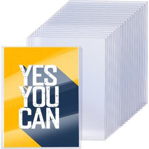 Ireer 20 Pcs 12 x 18'' Clear Semi-Rigid Plastic Sheet Hard Print Protectors Heavy Duty Magazine Cover Poster Sleeves Hard Plastic Document Holder Paper Page Protector for Lithographs Photo Poste