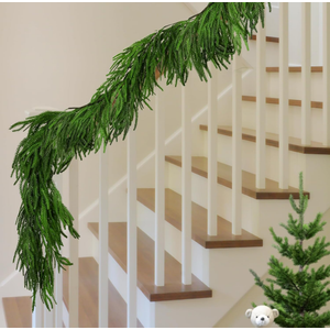 6 Ft Christmas Norfolk Pine Garland, Dense Norfolk Pine Realistic Touch Garland, Artificial Pine Greenery Garlands for Christmas Holiday Mantle Fireplace Table Home Decor