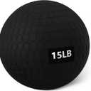  Heavy-Duty Slam Medicine Ball for Exercise, Weighted Design, 15lb, Black