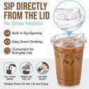 200 Pack 16 oz Plastic Cups with Lids, Iced Coffee Cups, Strawless Sip Lids (EXP 01/08/27)