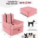 HEGGCOOE Dog Car Seat for Small Medium Dogs, Memory Foam Puppy Dog Booster Seat with Thick Cushion for Dogs Under 35lbs, Detachable Washable Pet Car Seat Travel Bed with Storage Pockets,2 Safety Belts