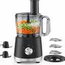 Electric Food Processor 10.5 Cup, Multi-Function Vegetable Chopper with French Fry Slicer, Dough Mixer, Easy to Clean, Secure Design, Stainless Steel, for Vegetables, Smoothie, Fruit