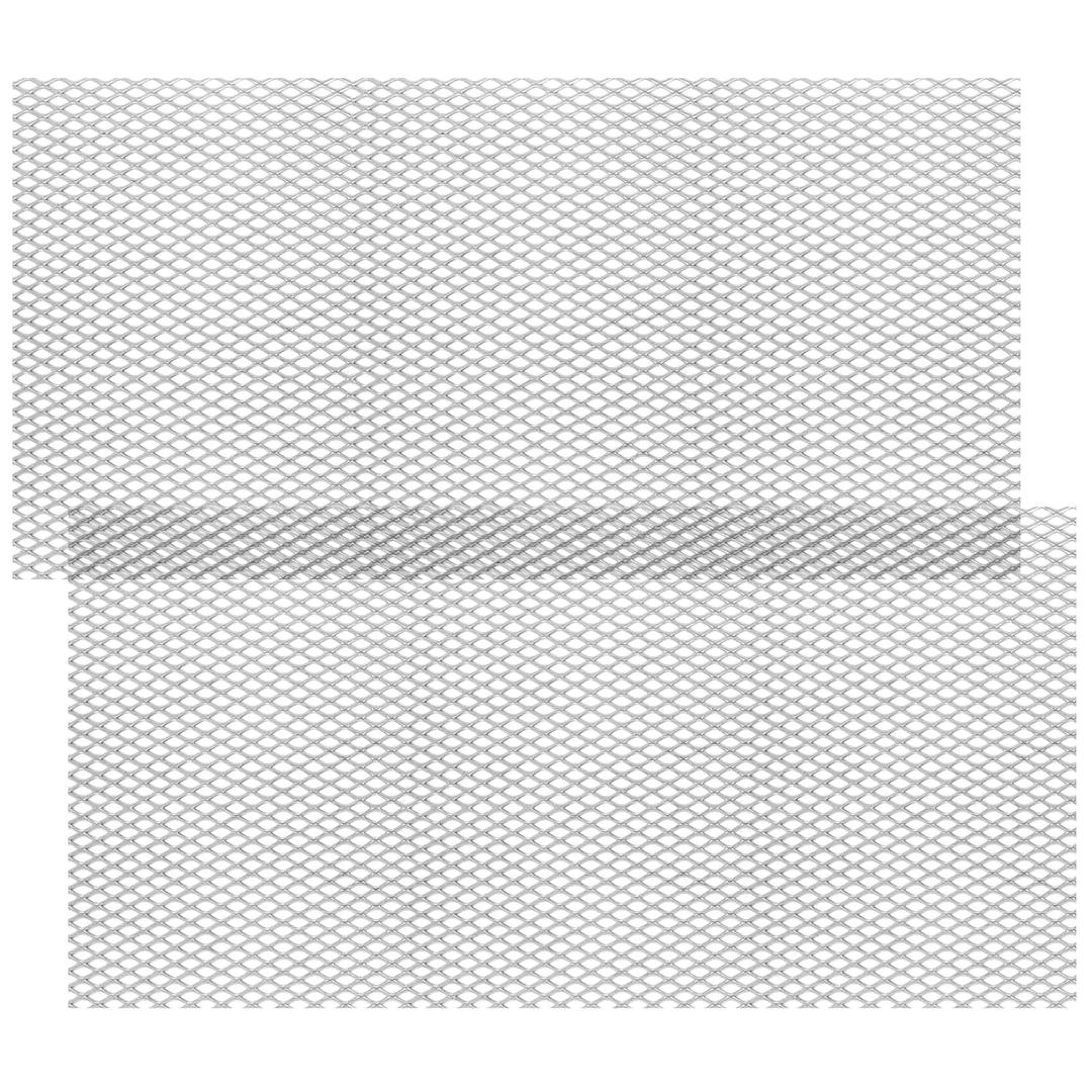 2PCS Steel Expanded Metal Sheet Flattened 48 x 24 Inches, 11 Gauge Thick Cold Rolled Steel Mesh Sheet for BBQ Grill, Perforated Sheets Metal Grate Screen for Smoker and DIY Projects Indoor Outdoor