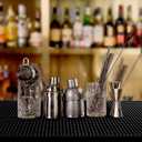 BARsics PVC Bar Service Mat for Cocktail Bartender 18x12 inches (Black 2-Pack)