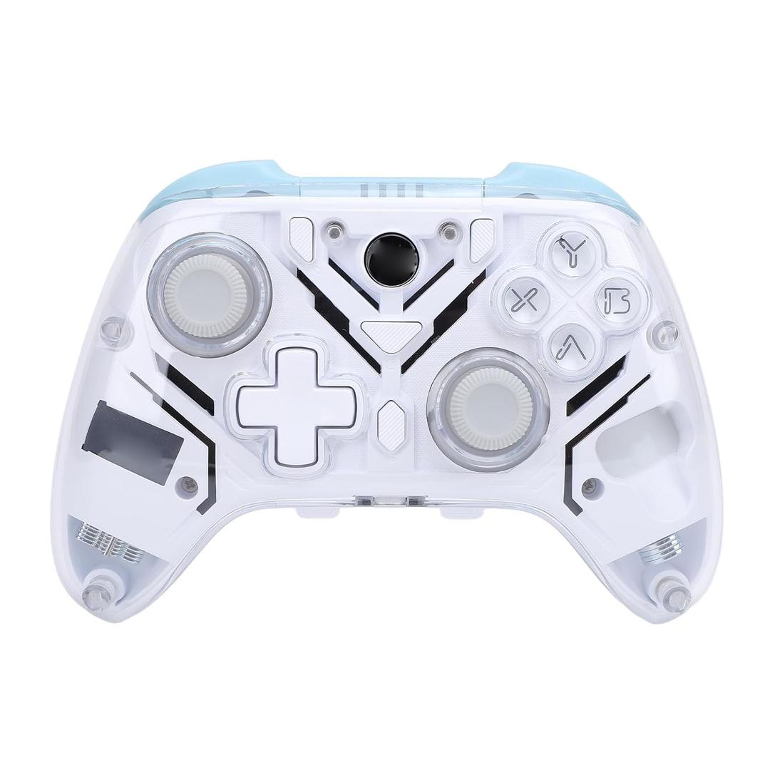 Wisoqu BT Game Controller, WL Controller with Hall Trigger RGB Light Burst for, PC, OS X, and Steam Deck, 2.4G WL with USB Cable (White)