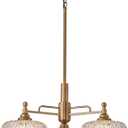 HDDFL Chandelier Pendant Lights Fixture Vintage Pendant Lighting Fixtures 3 Lights Chandelier E26 Base Brass Kitchen Glass Hanging Lamp for Island Dining Room Living Room