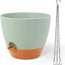 GARDIFE Large Hanging Planter, 12 inch Hanging planters for Indoor. Outdoor Plants, Self Watering Plant Pot, Plant Hanger, Green