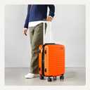 Amazon Basics 21" Hardside Carry-On Luggage with Spinner Wheels, Expandable for Up to 25% More Space, Scratch-Resistant Hardshell Suitcase, Telescoping Handle, Orange
