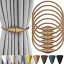 6 Pack Magnetic Curtain Tiebacks Rope Modern Handmade Curtain Tie Backs Decorative Drapes Weave Holdbacks for Window Dcor, Khaki