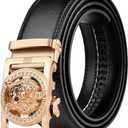 Numney Luxury Men Belts Black Leather 1.38 inch Width Designer Belts for Men,Used for Mens Dress Casual Adjustable Belt (Black)