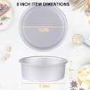 8 x 3 Inch Aluminum Round Cake Pan, 3-Piece Set Cake Baking Pans, Round Layer Cake Baking Pans for Birthday Wedding Home Kitchen DIY Baking Tools, Heavy Sturdy & Healthy, Oven Safe