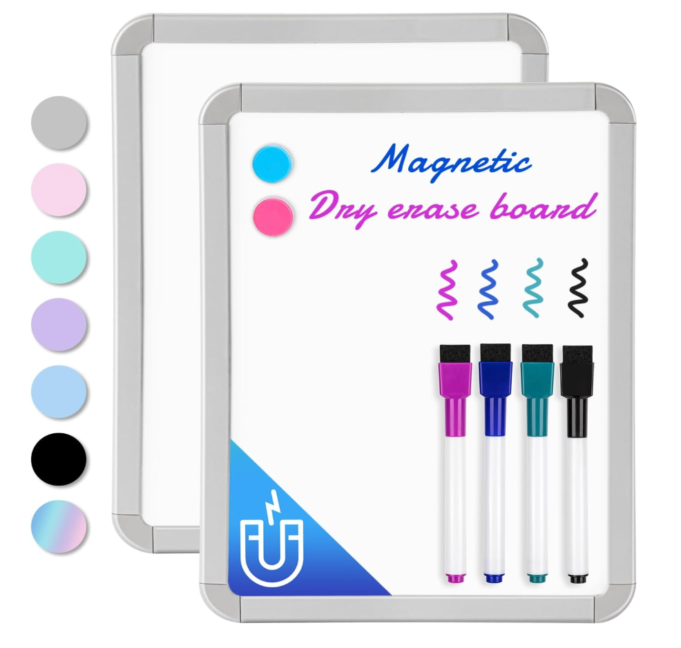 Small Dry Erase Whiteboard, 8.5 x 11 Inches White Board for Kids, Students, Fridge, Locker, Mini Dry Erase Board